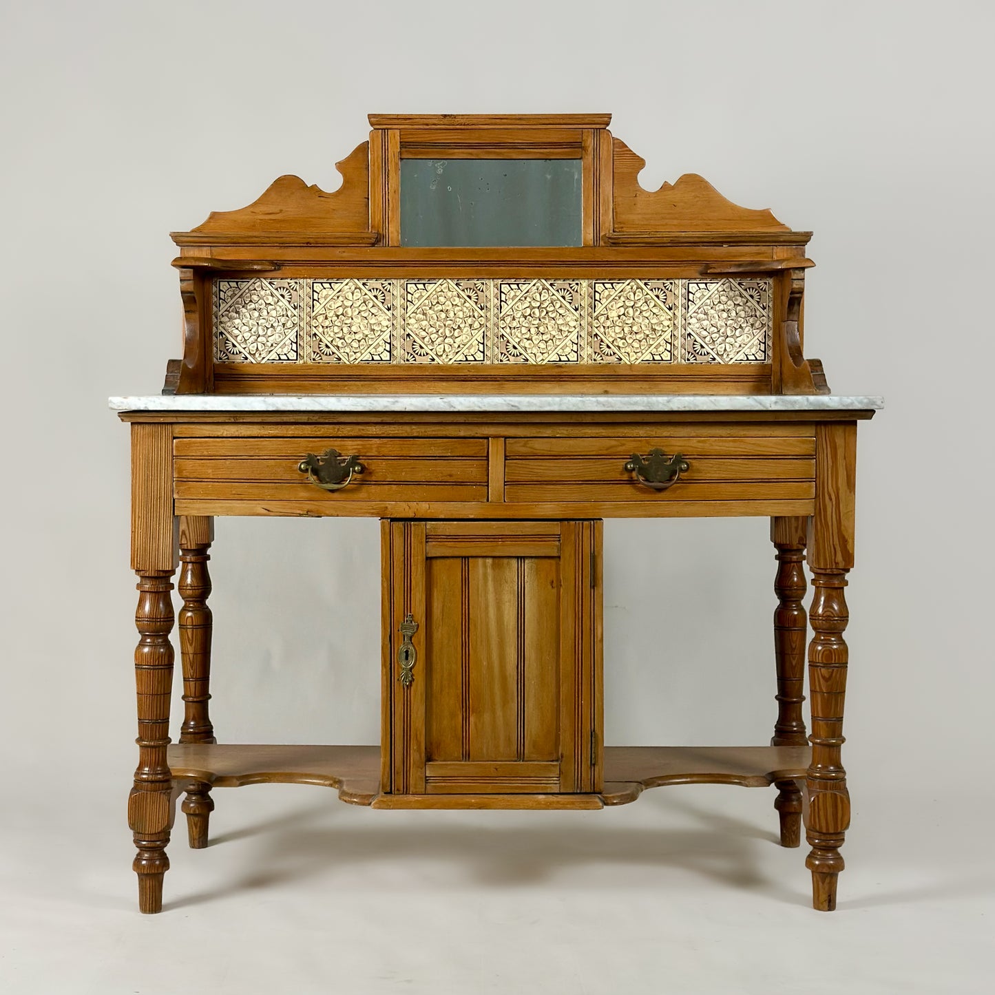 Victorian Pine Washstand with Marble Top