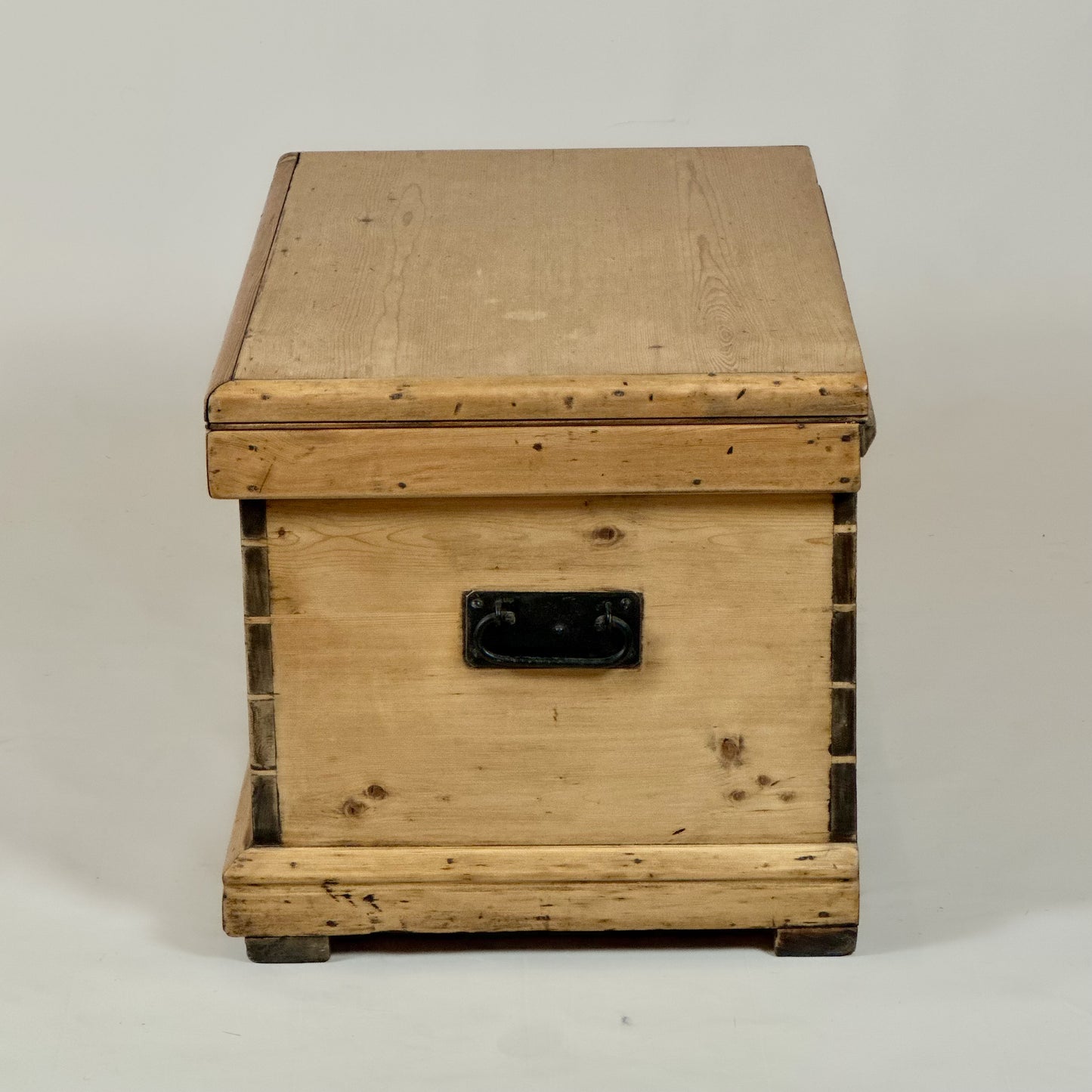 Antique Old Pine Trunk Chest Blanket Box