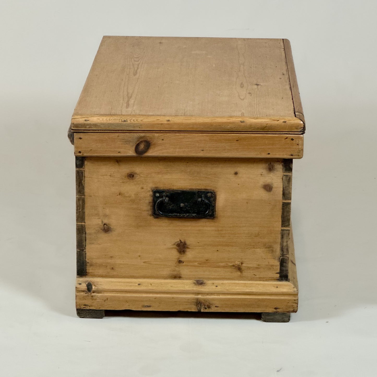 Antique Old Pine Trunk Chest Blanket Box