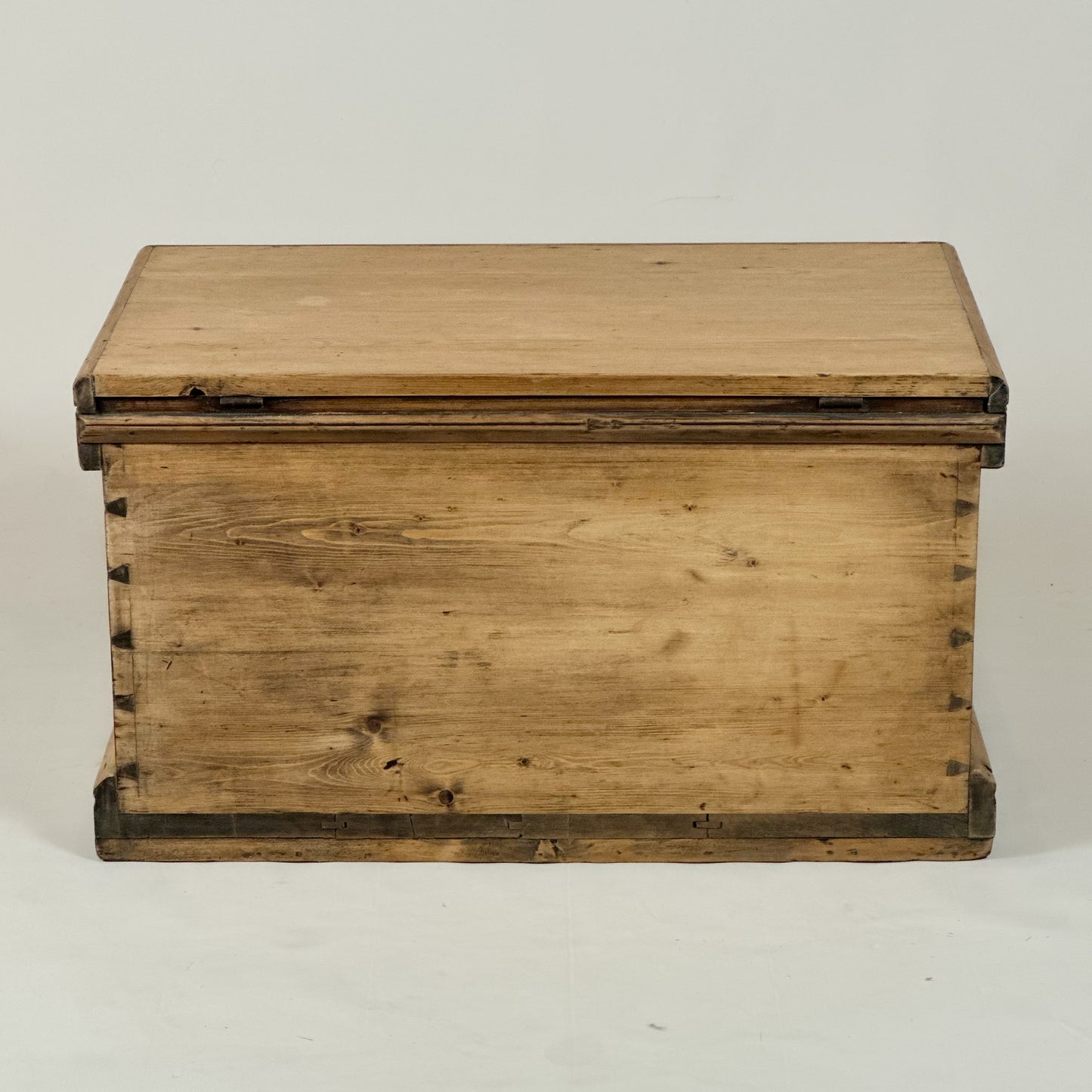 Antique Old Pine Trunk Chest Blanket Box