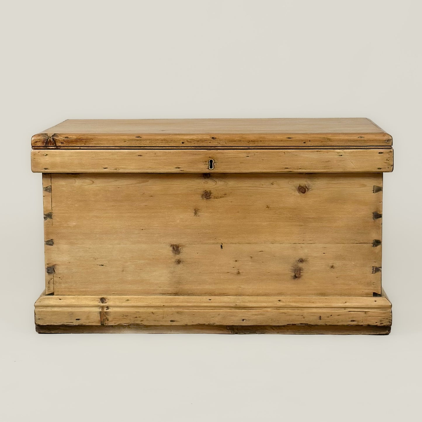 Antique Old Pine Trunk Chest Blanket Box