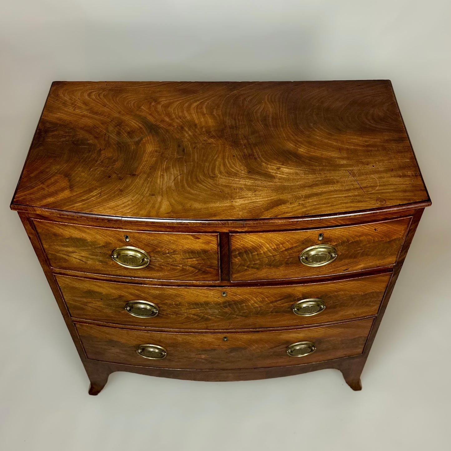 Antique Regency Mahogany Bow Front Chest of Drawers