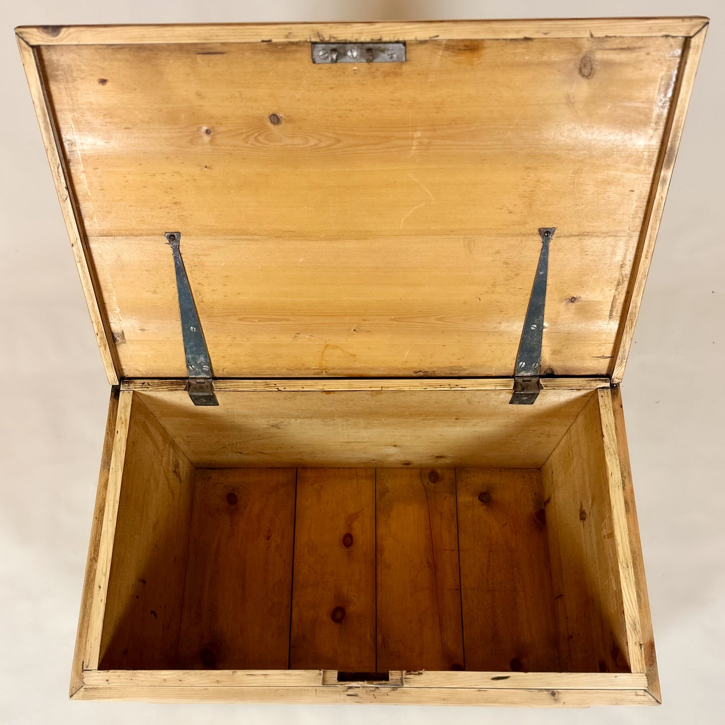 Antique Old Pine Trunk Chest Blanket Box