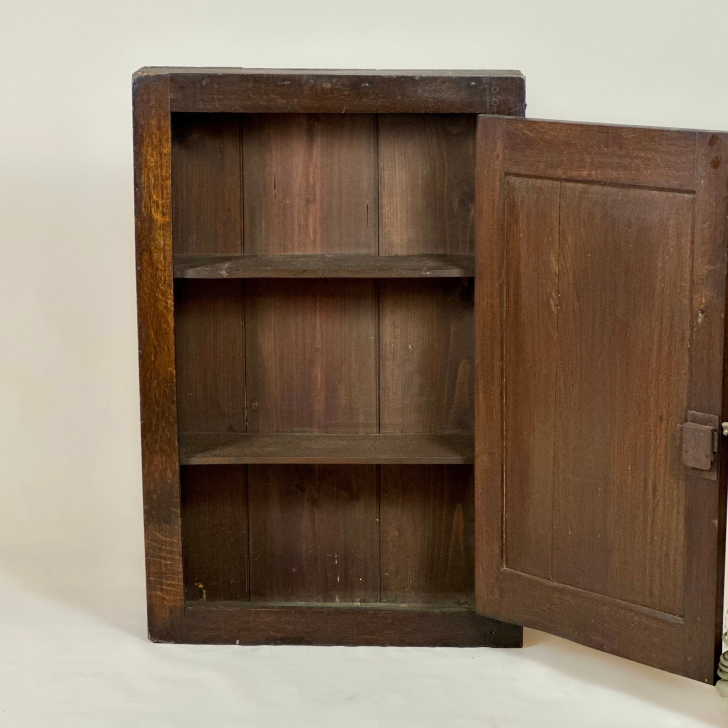 Antique Oak Spice Cupboard – Flat-Back Narrow Wall Cupboard
