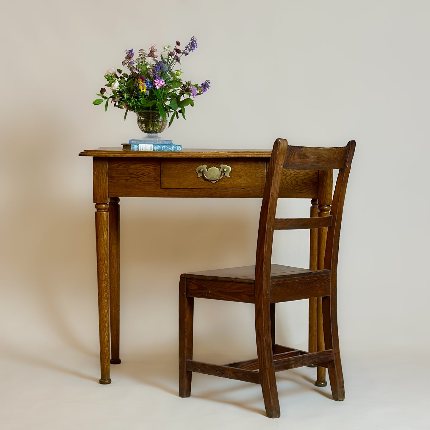 Antique Edwardian Oak Writing Table
