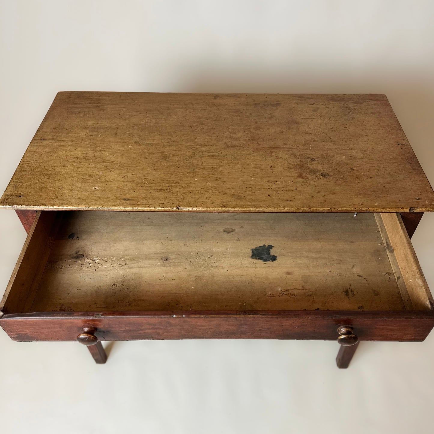 Antique Victorian Stained Pine Side Table Writing Desk