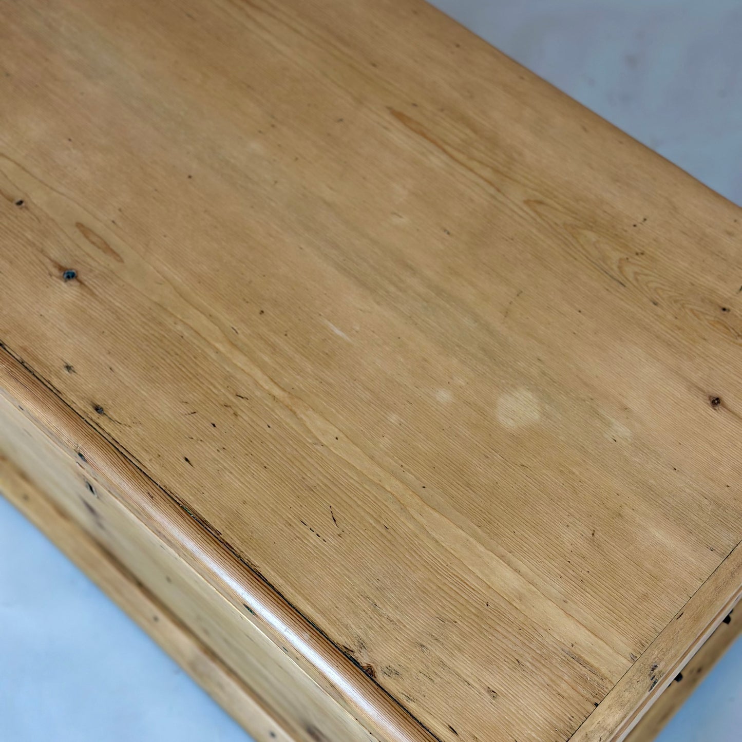 Antique Old Pine Trunk Chest Blanket Box