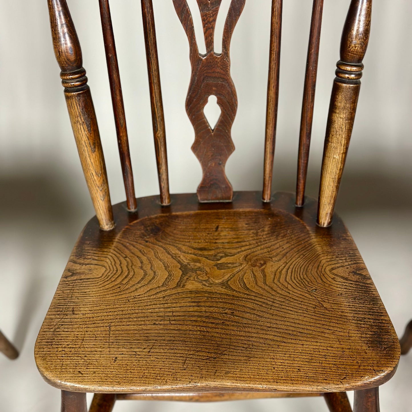 Antique Set of Four Antique Farmhouse Chairs