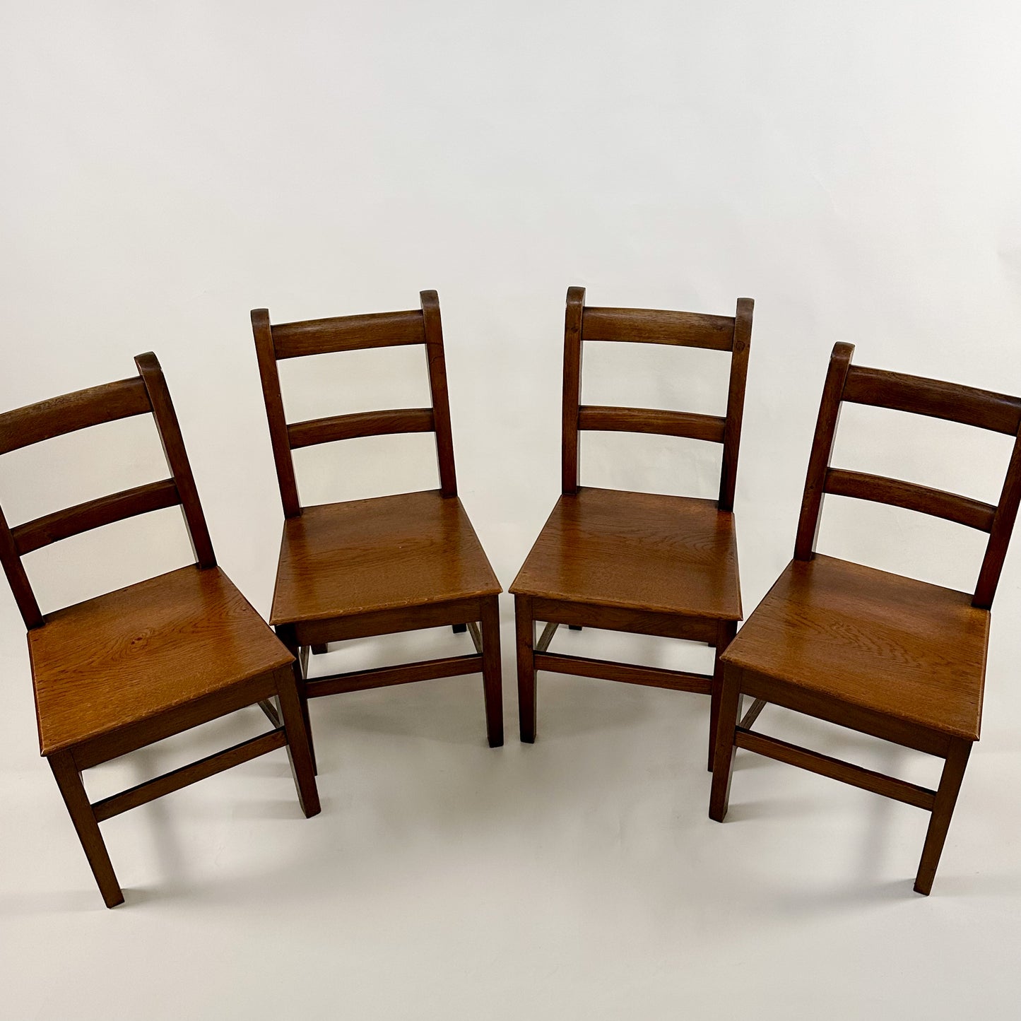 Set of Four Antique Welsh Oak Farmhouse Chairs