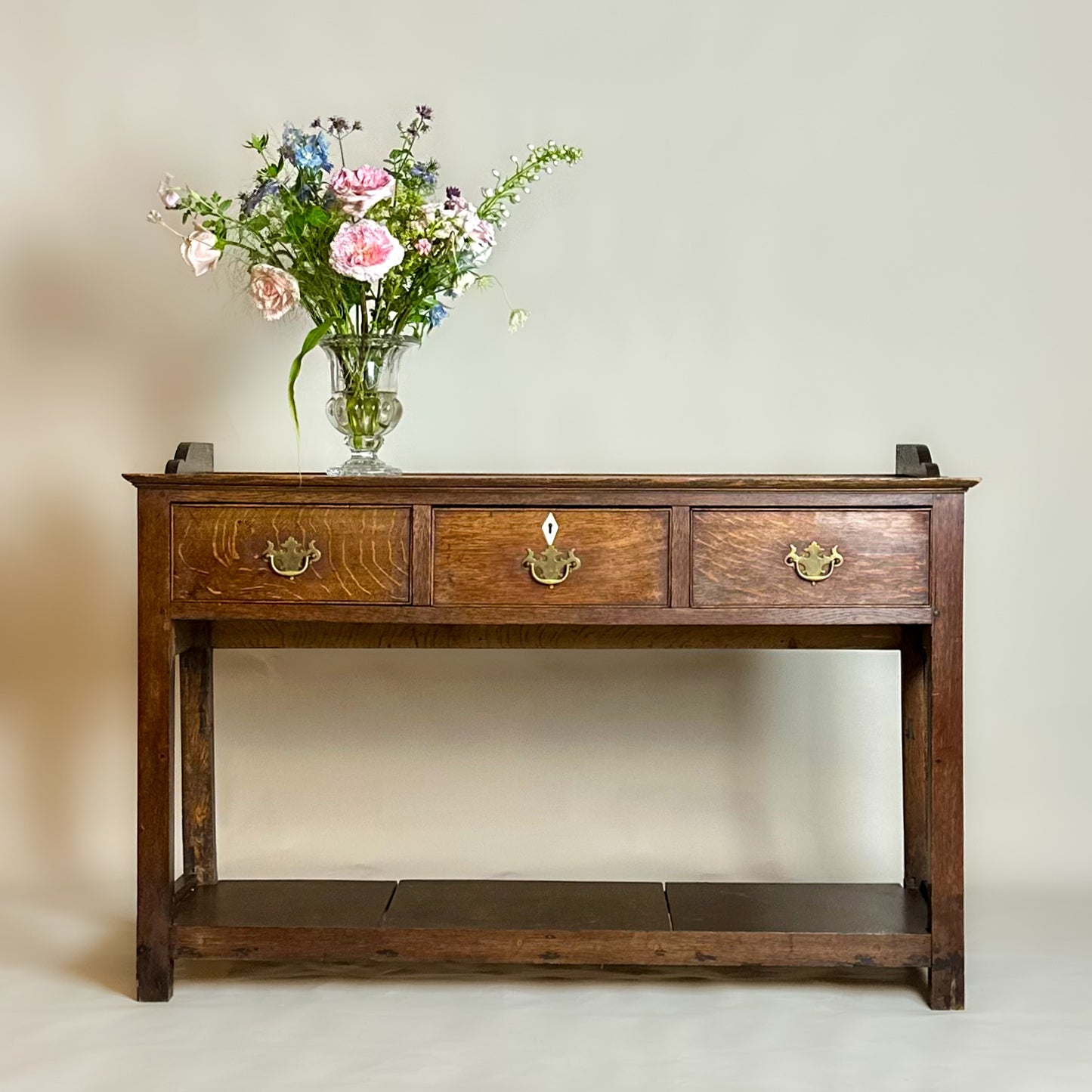Antique Oak Console Hall Table