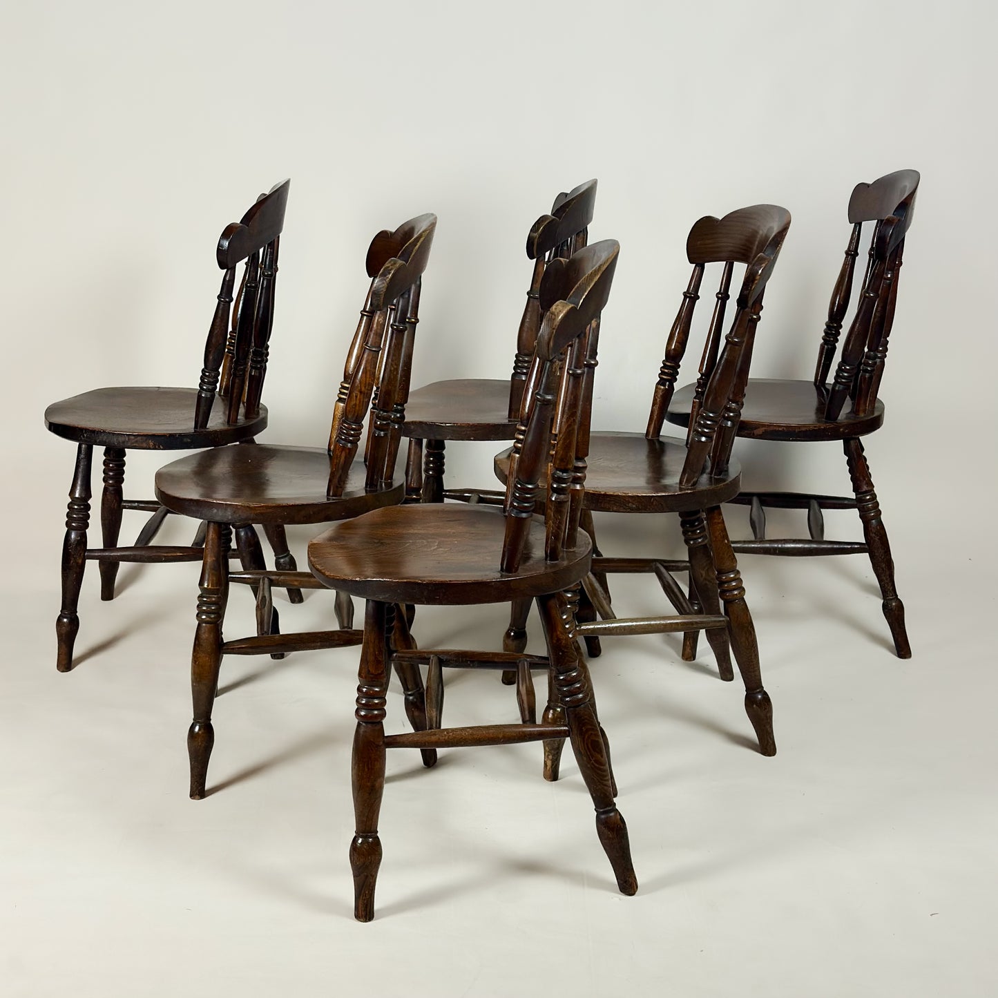 Set of six Victorian Country Kitchen Chairs