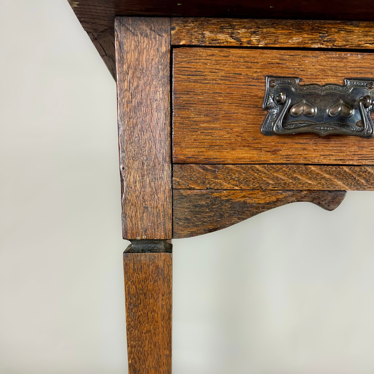 Arts & Crafts Oak Writing Side Table