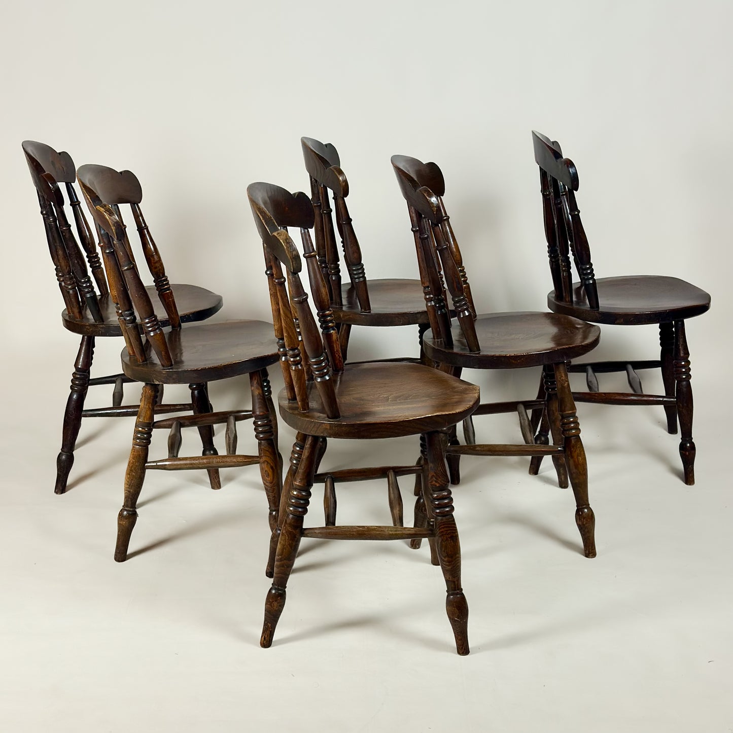 Set of six Victorian Country Kitchen Chairs