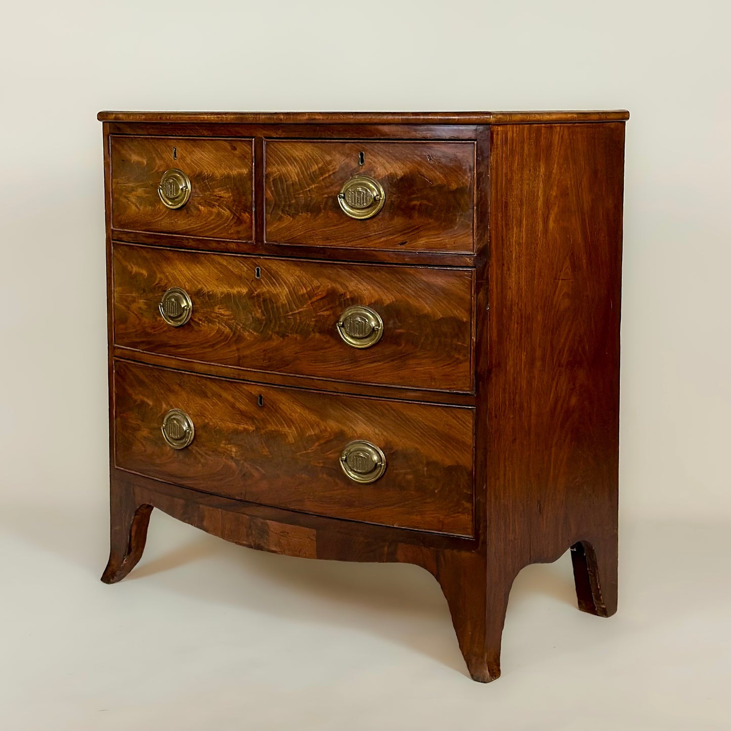 Antique Regency Mahogany Bow Front Chest of Drawers