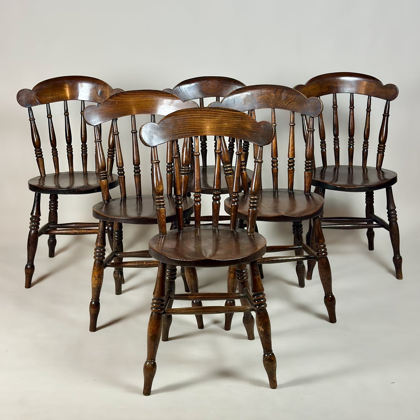 Set of six Victorian Country Kitchen Chairs