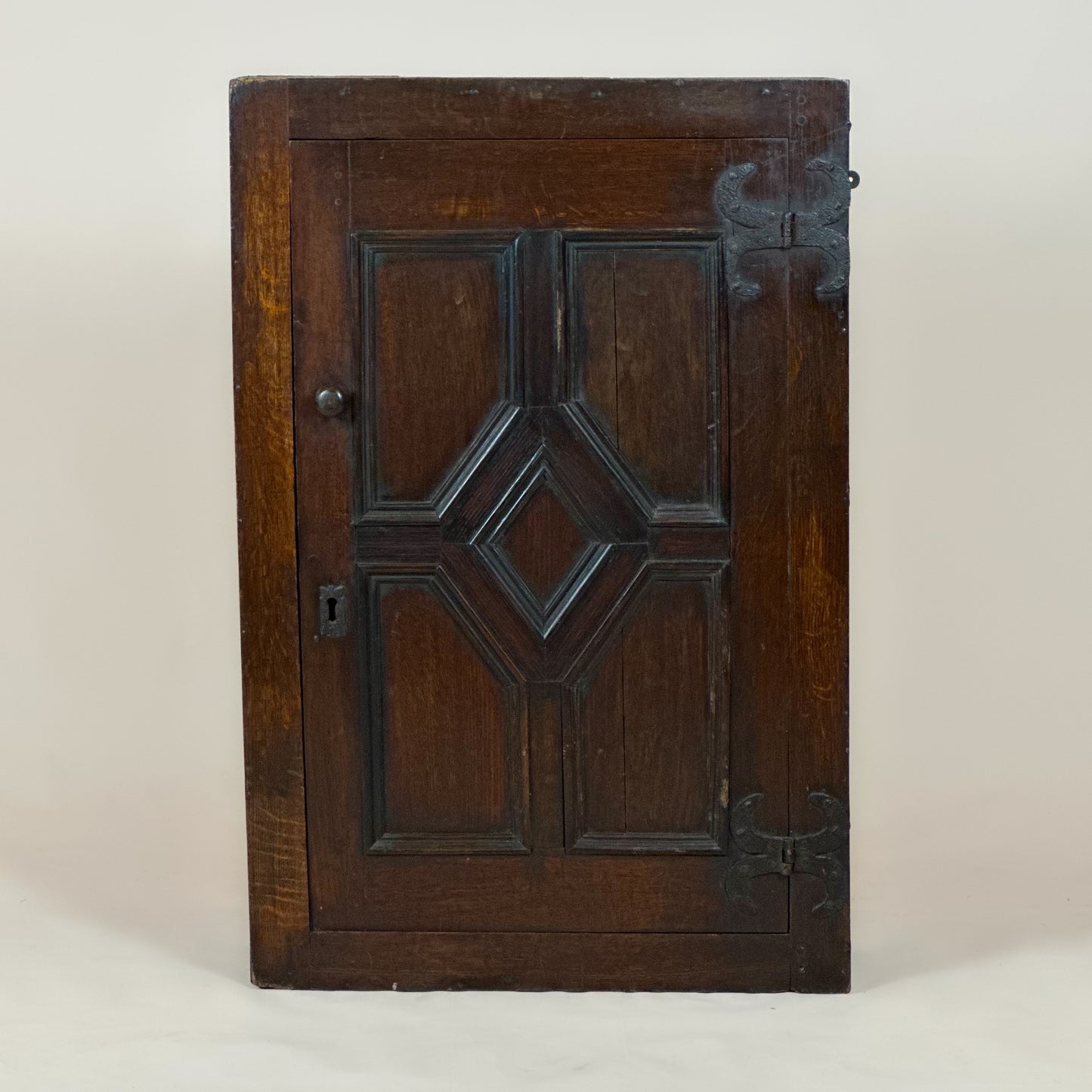 Antique Oak Spice Cupboard – Flat-Back Narrow Wall Cupboard