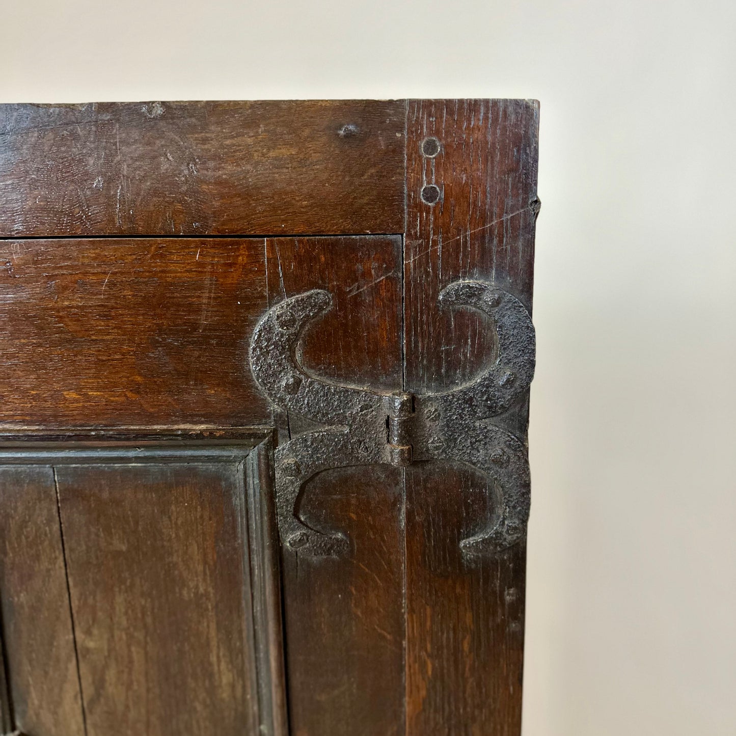 Antique Oak Spice Cupboard – Flat-Back Narrow Wall Cupboard