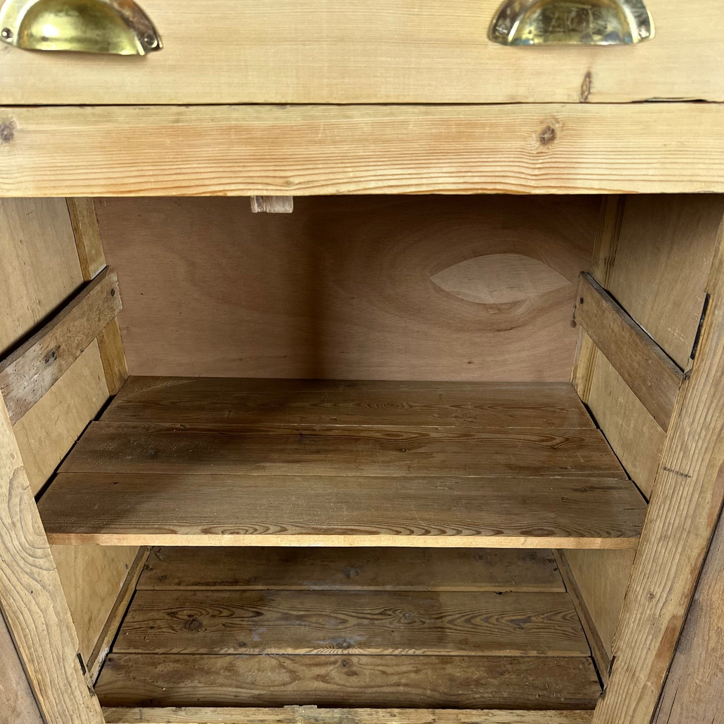 Rustic Pine Farmhouse Kitchen Cupboard