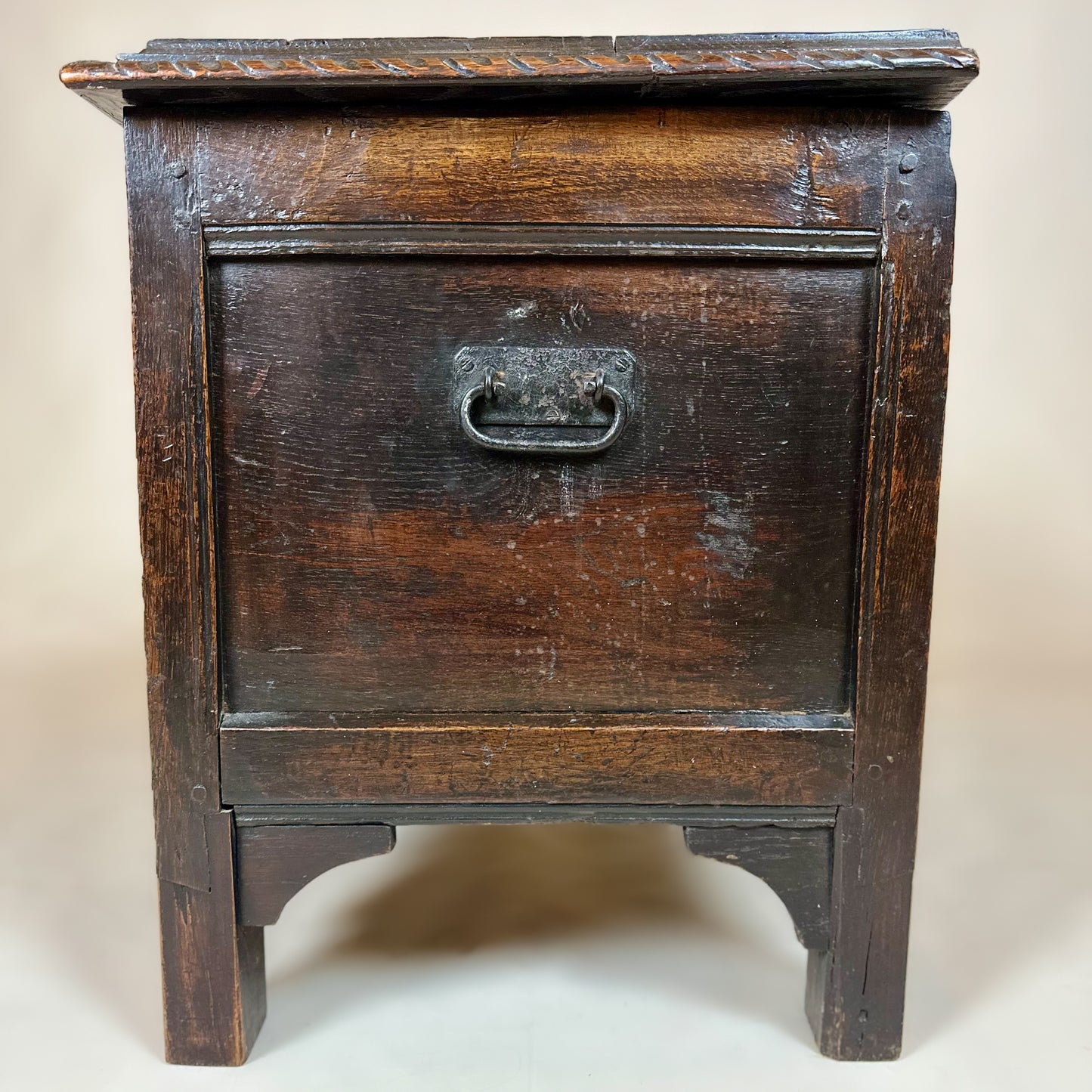 Antique Victorian Carved Oak Small Coffer