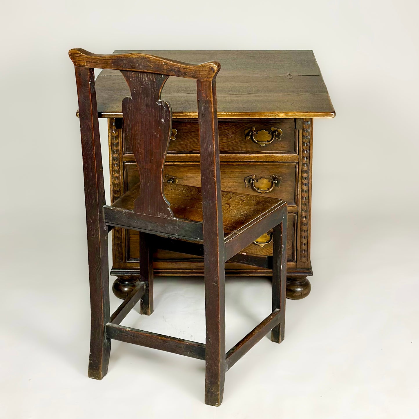 Early 20th-Century American Oak Writing Chest of Drawers