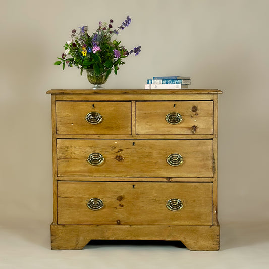 Victorian Antique Small Pine Chest of Drawers