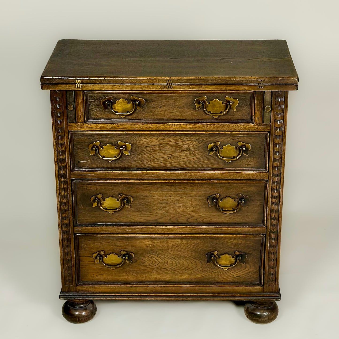 Early 20th-Century American Oak Writing Chest of Drawers