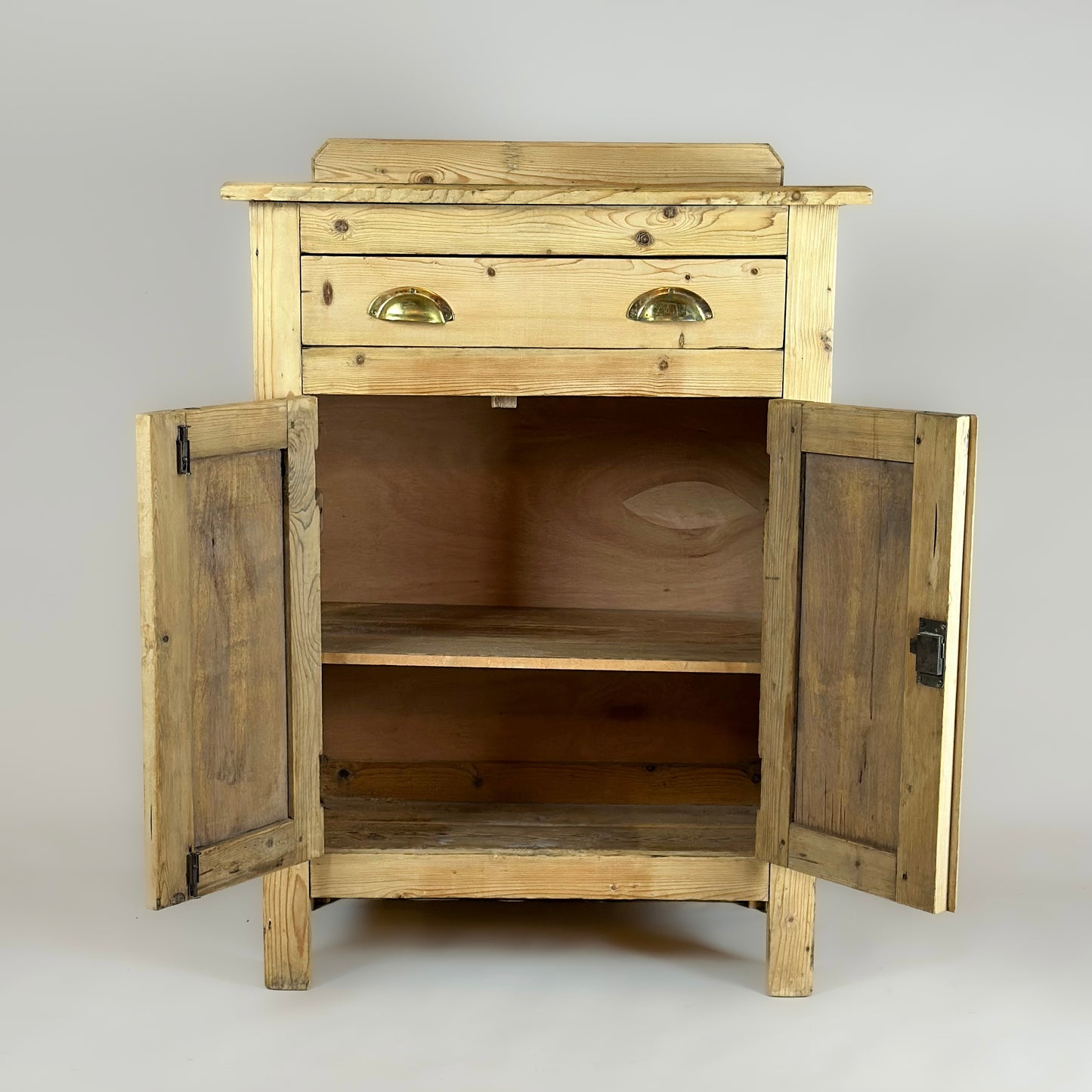 Rustic Pine Farmhouse Kitchen Cupboard