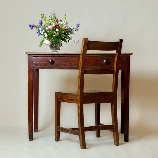 Antique Victorian Stained Pine Side Table Writing Desk