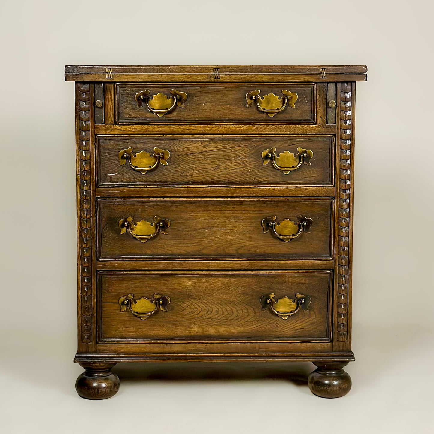 Early 20th-Century American Oak Writing Chest of Drawers