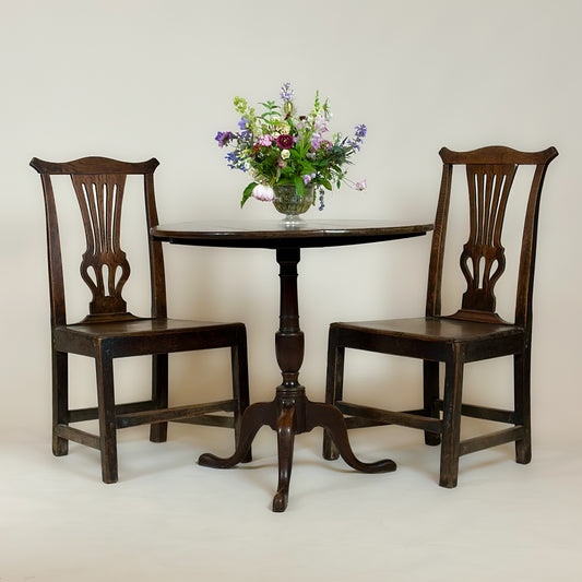 Antique Georgian Oak Tilt Top Tripod Table