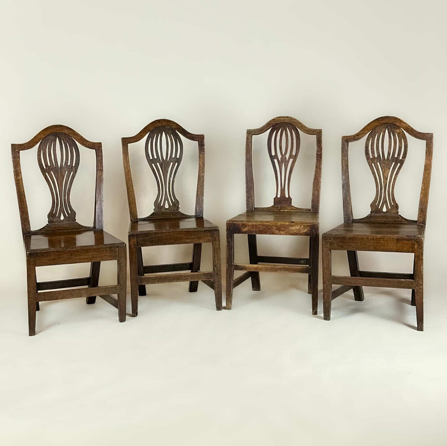 Set of Four Antique 19th Century Oak Dining Chairs