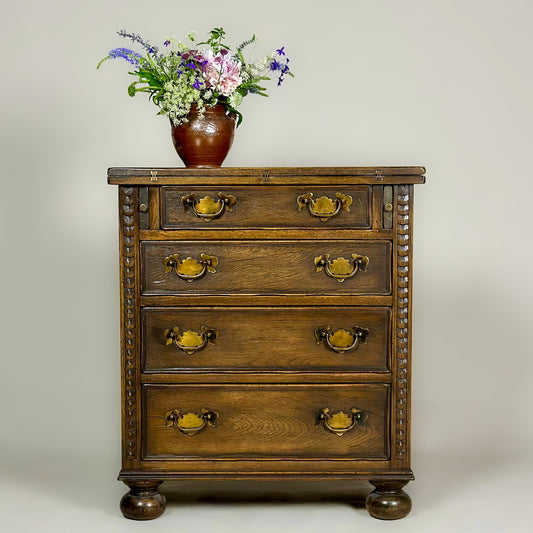 Early 20th-Century American Oak Writing Chest of Drawers