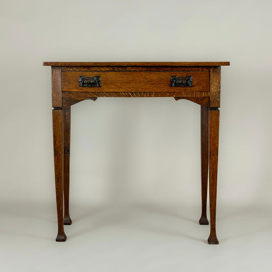 Arts & Crafts Oak Writing Side Table