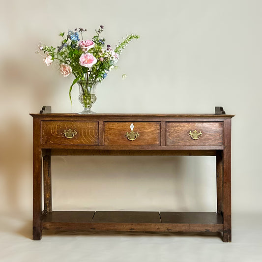 Antique Oak Console Hall Table
