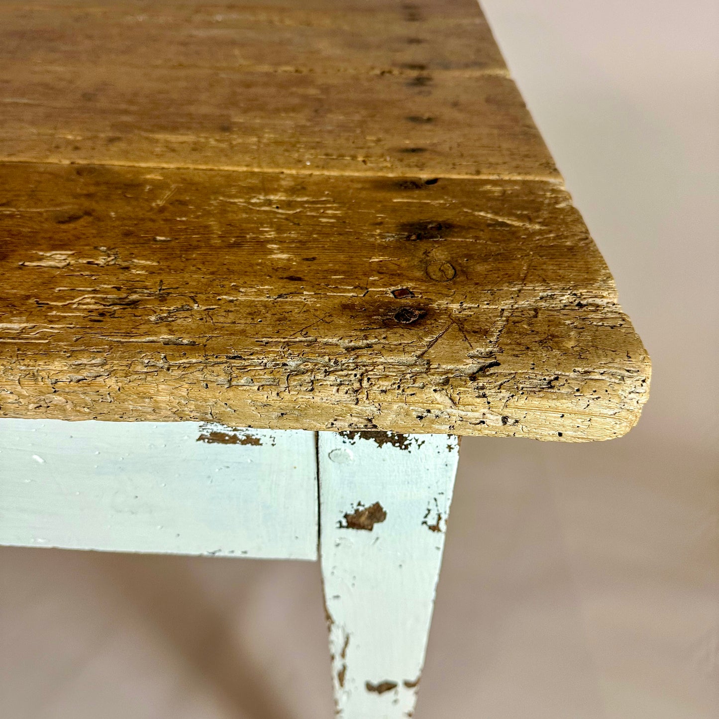 Antique Rustic Pine Kitchen Table