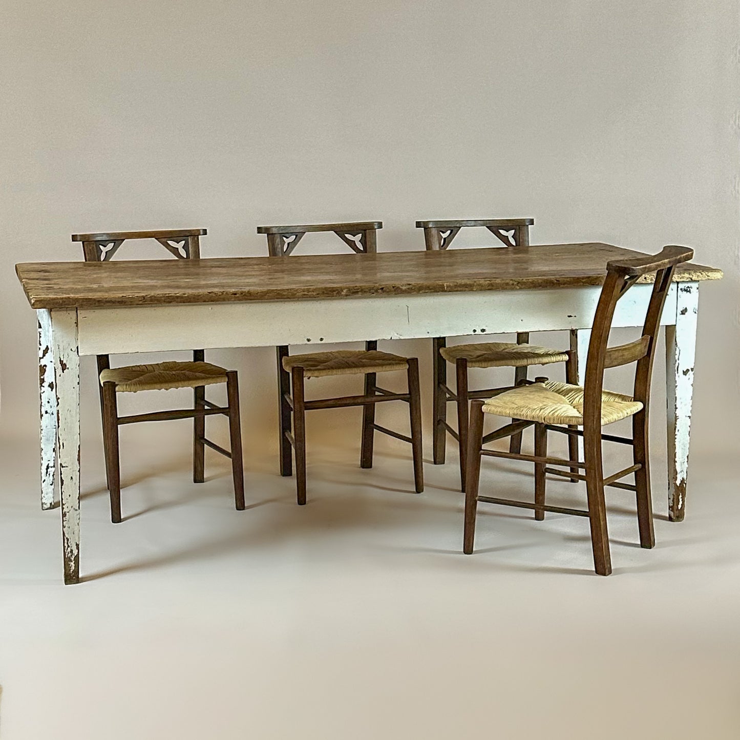 Antique Rustic Pine Kitchen Table