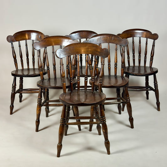 Set of six Victorian Country Kitchen Chairs