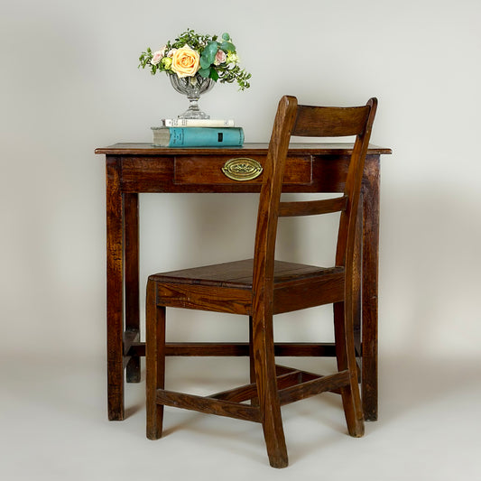 Antique Oak Side Table Writing Desk